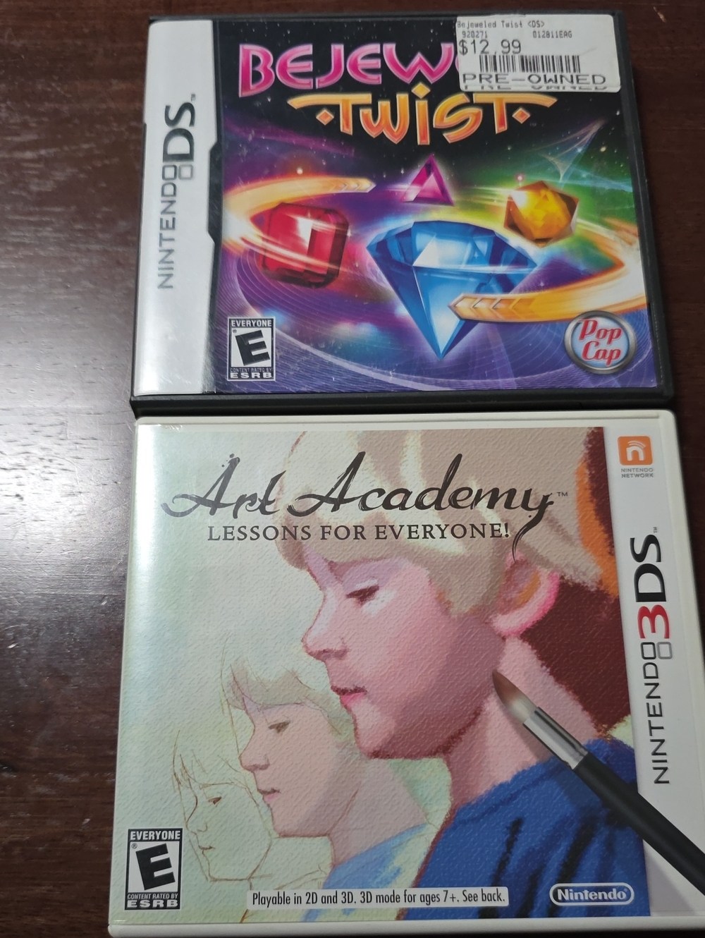 Nintendo DS/3DS Game Lot: Bejeweled Twist & Art Academy -
